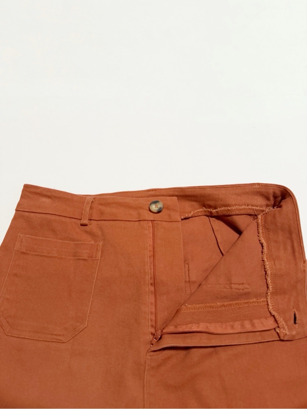Bohme Rust Burnt Orange Twill Patch Pocket Pencil Skirt - Picture 4 of 8